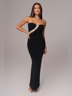 *NEW WITH TAGS* JLUXLABEL Black Clarisse One Shoulder Dress, Sz. XS